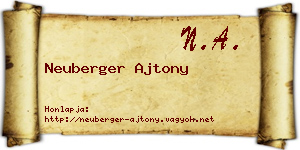 Neuberger Ajtony névjegykártya
